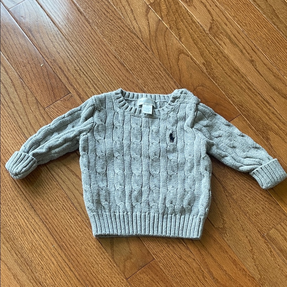 Ralph Lauren Gray Cable Knit Sweater